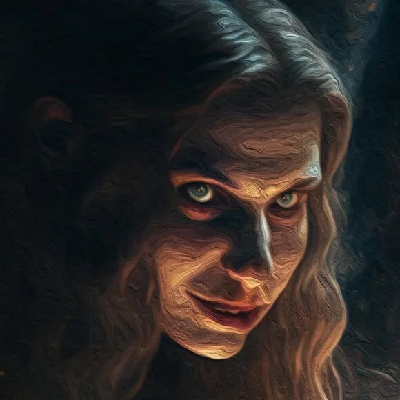 8x8 Witches Around Fire Dark Ritual Fantasy Art Watercolor Oil Painting Print - Picture 5 of 6